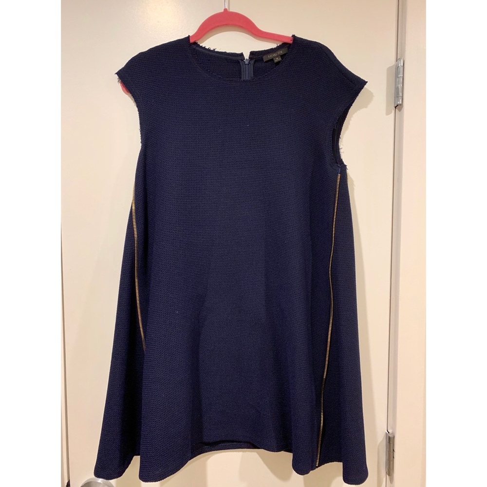 Rachel Zoe Navy Shift Dress Gold Zipper
